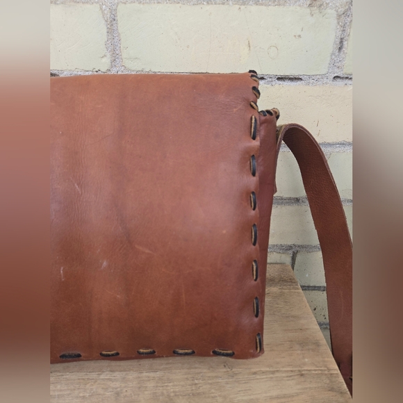 Vintage Handmade Leather Messenger Bag - Picture 14 of 16